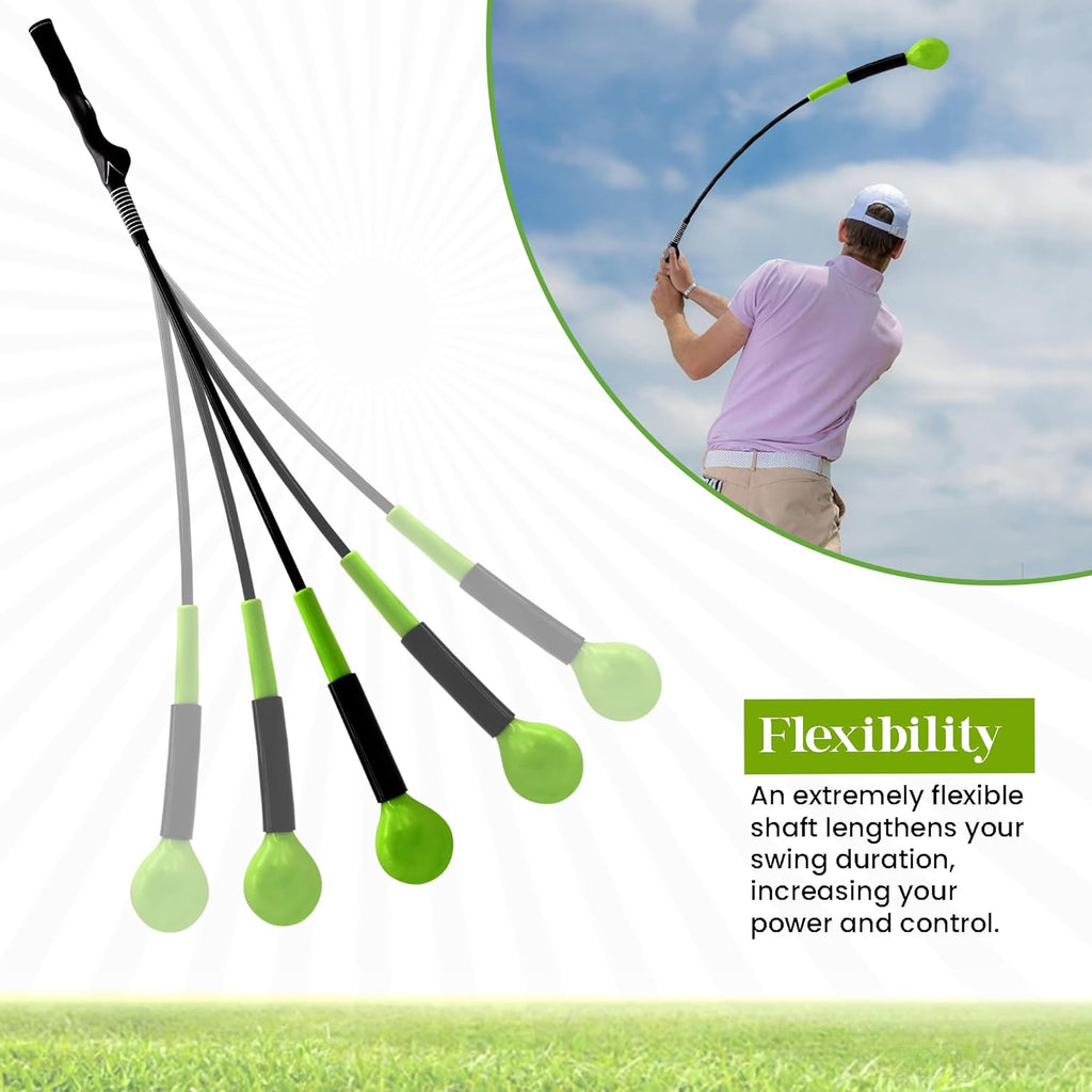 Weighted Golf Whip Swing Trainer – 1.5 Lb Golf Speed Training Aid for Strength, Tempo, and Flexibility – Golf Swing Trainer Aid for Right-Handed Golfers – Indoor & Outdoor Flex Trainer Golf Tool