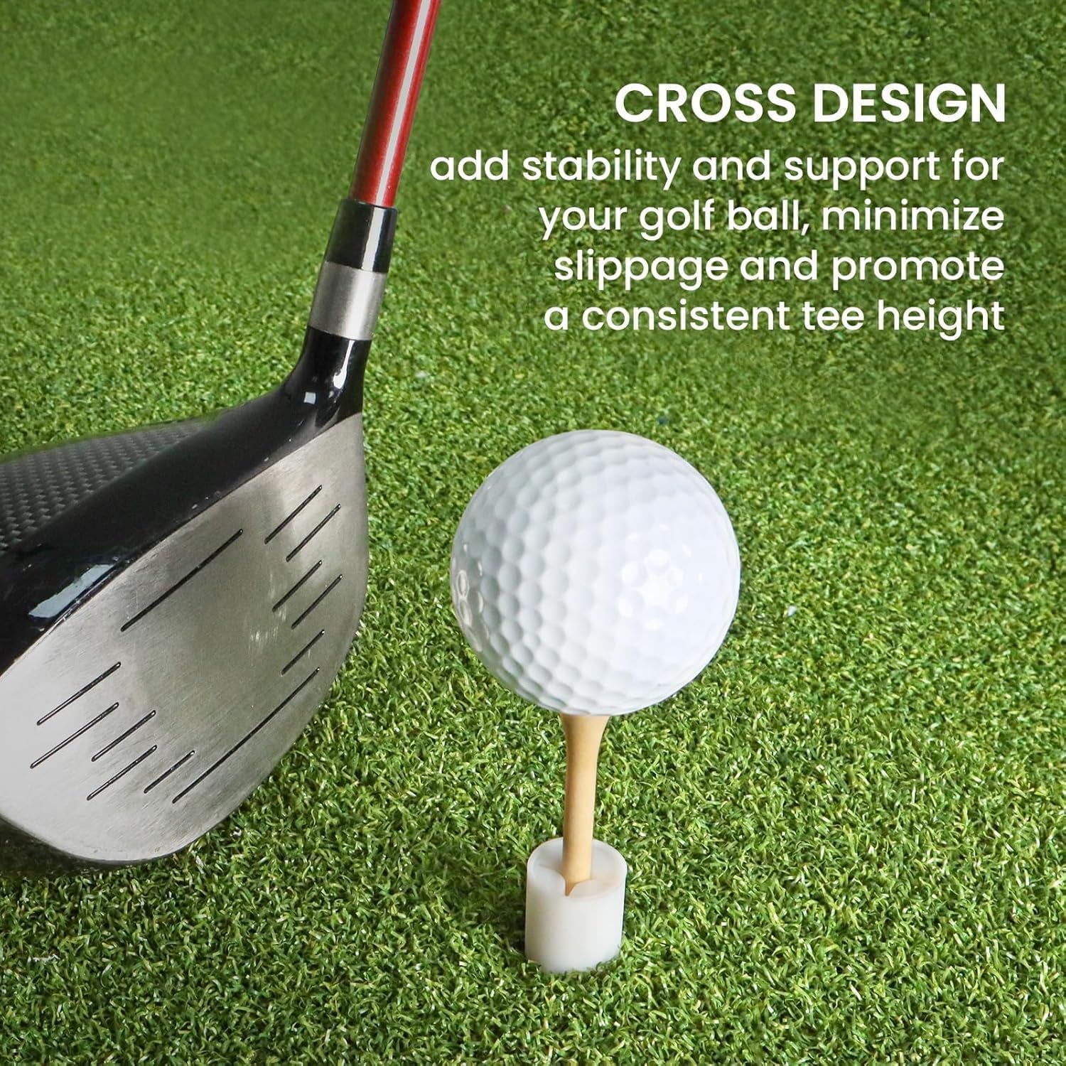 Premium Golf Rubber Tees Value Pack - 6 Durable Tees (3 1/4 Inch) + 6 Versatile Plastic Tees (1.5" to 3.13") for Stable Driving Range Practice on Mats & Turf