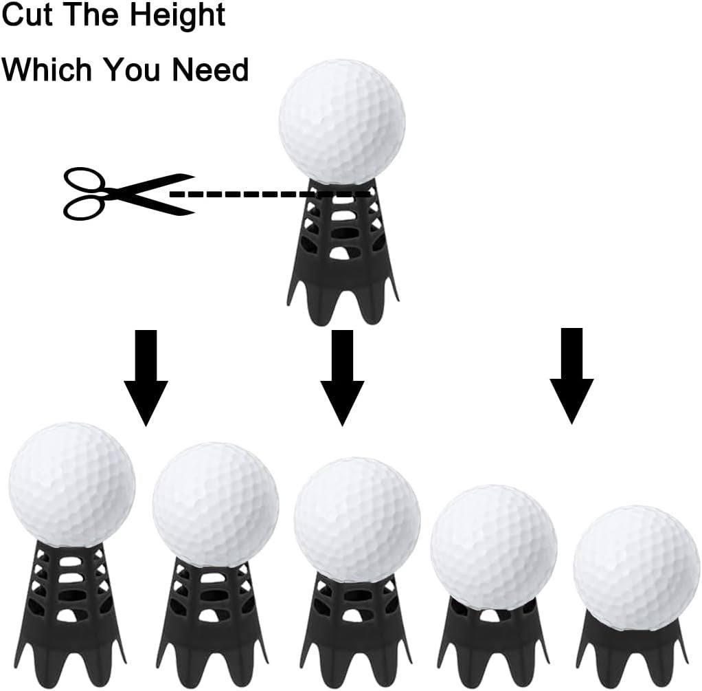 Premium Plastic Golf Tees for Indoor and Outdoor Use - Black Simulator Tees