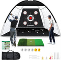 10x7 Ft Golf Practice Net with Mat and Target for Backyard Driving and Chipping Training