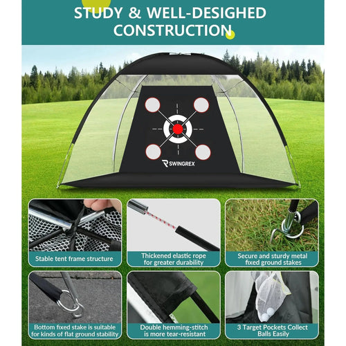 10x7 Ft Golf Practice Net with Mat and Target for Backyard Driving and Chipping Training