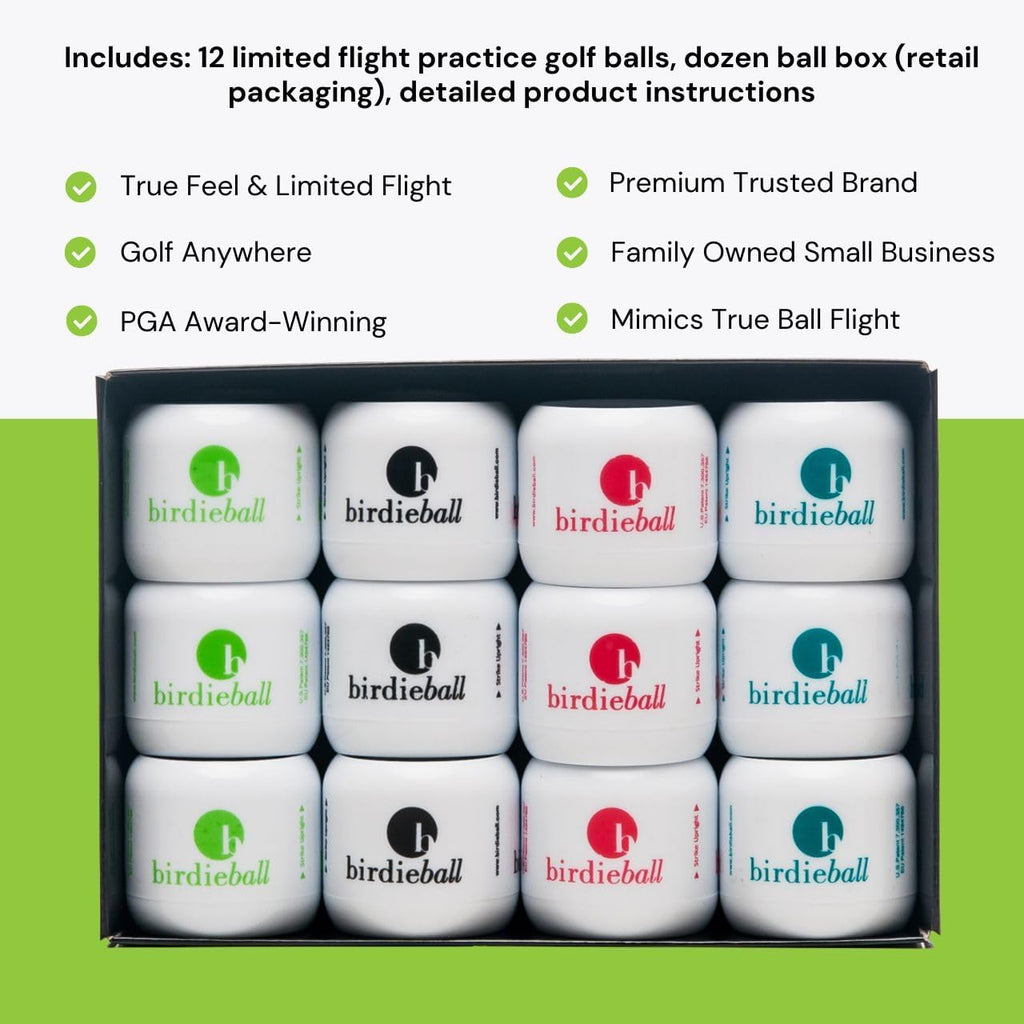 Practice Golf Balls (12 Pack) – the Original Premium Limited Flight Practice Ball, Patented Realistic True Spin & Feel, Practice Full Swings in 40 Yards, Home/Indoor/Backyard Training