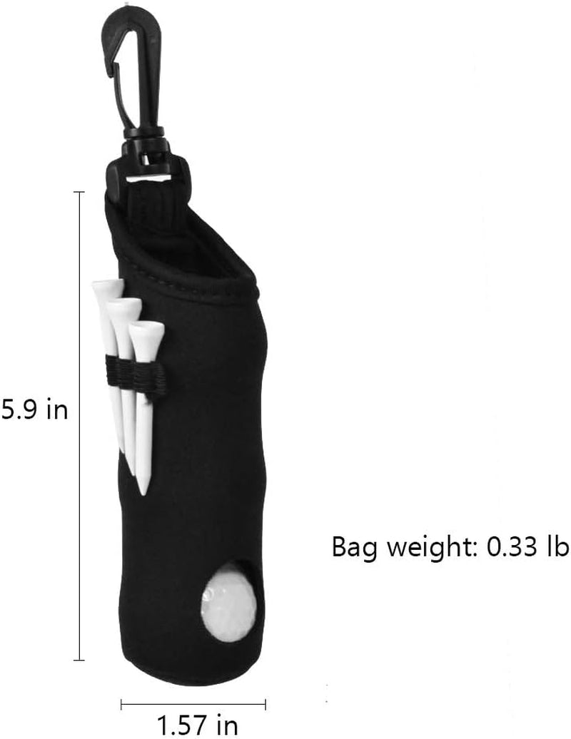 Dual Pack Golf Ball Carry Bag with Tee Holder - Lightweight Portable Storage for 3 Golf Balls and 3 Tees