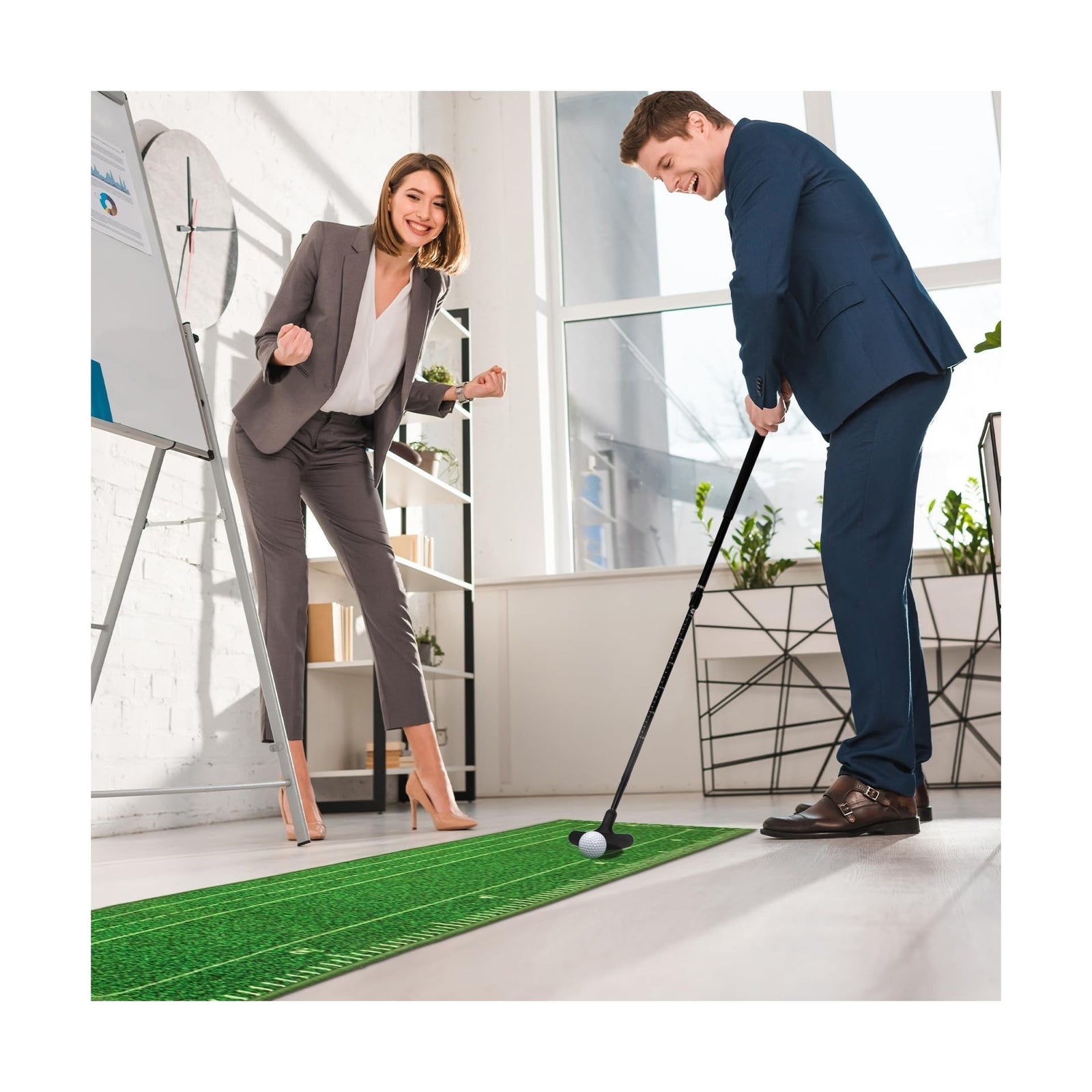 Golf Putting Mat with Auto Ball Return, Putting Green Indoor, Crystal Velvet ...