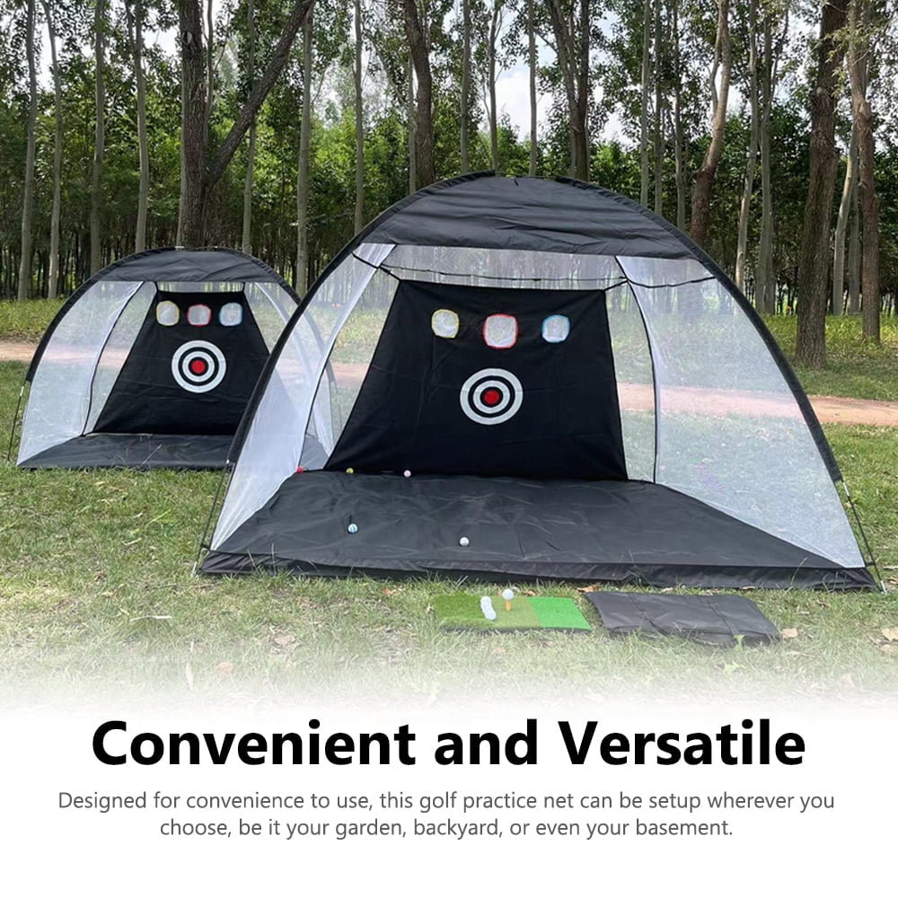 Professional Golf Practice Net with Mat - 9.8 x 7.8 Ft All-in-One Home Training Aid for Driving, Chipping, and Swing Improvement