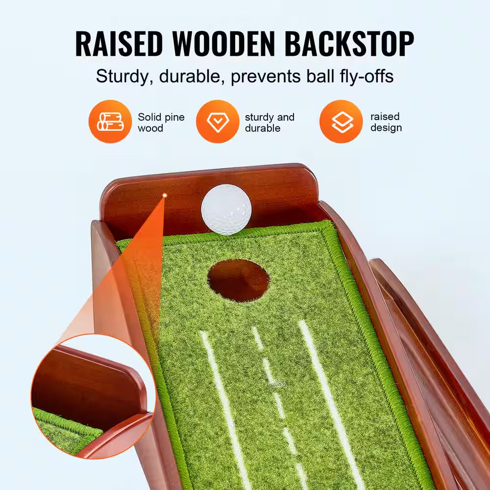 Indoor Golf Putting Mat with Auto-Ball - Wrinkle-Free Training Aid for Enhanced Putting Practice