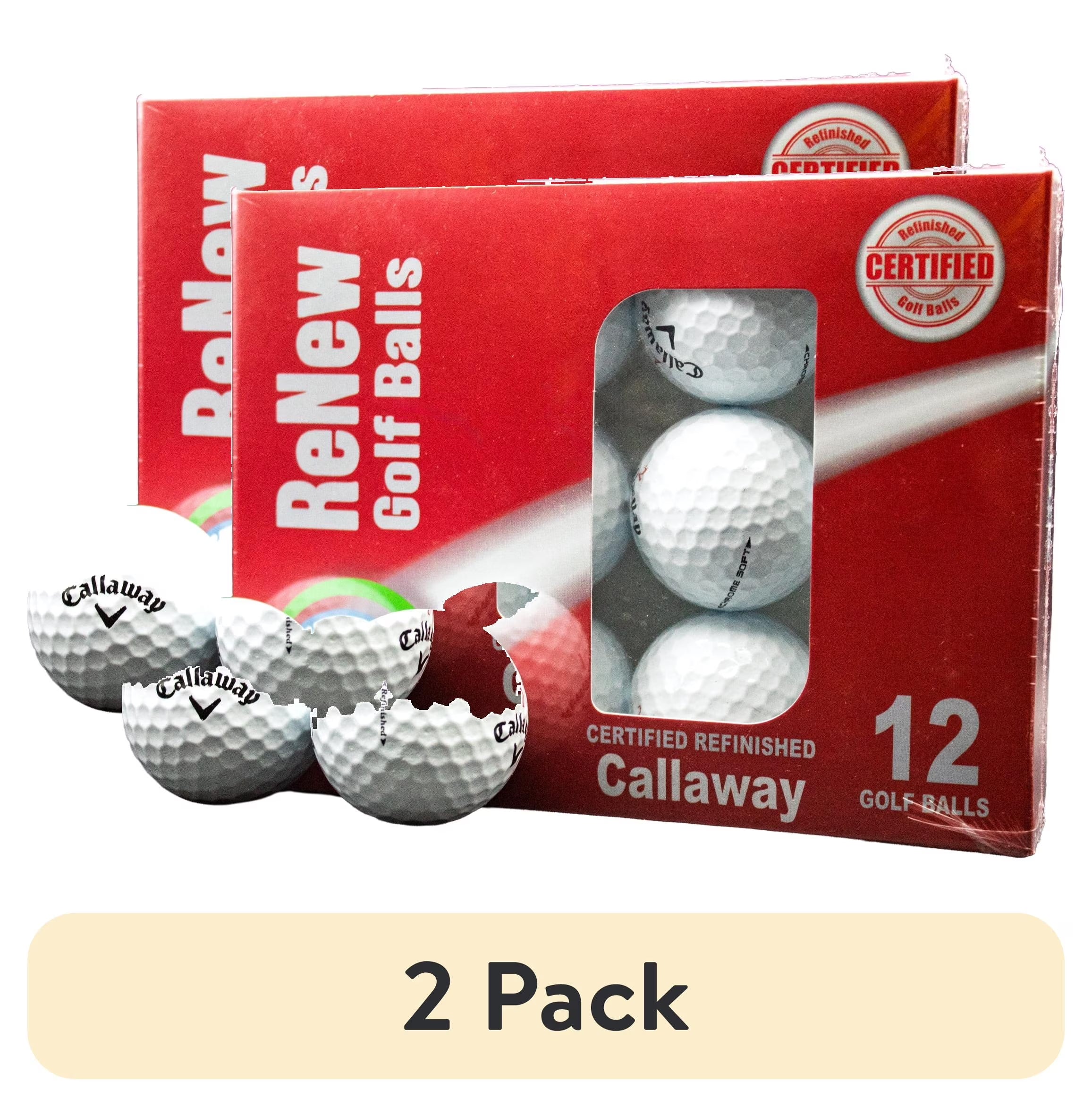 (2 Pack)  Chrome Soft White Refinished Golf Balls 12 Pack by GBM Golf – Premium Performance Golf Balls
